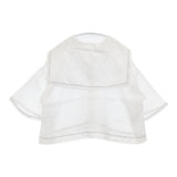 ROBE de PEAU ラミーリネン グランド セーラーカラー ブラウス シャツ ホワイト レディース ローブデポー【中古】6-0425S∞