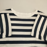 nest Robe 01222-1047 コットンワイドボーダーTee 半袖Ｔシャツ カットソー ホワイト ネイビー レディース ネストローブ【中古】6-0425S∞