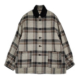 nest Robe コットンヘビーツイルチェックシャツジャケット 01233-1027 定価46200円 23AW グレー レディース ネストローブ【中古】5-0926T♪