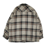 nest Robe コットンヘビーツイルチェックシャツジャケット 01233-1027 定価46200円 23AW グレー レディース ネストローブ【中古】5-0926T♪