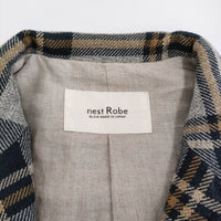 nest Robe コットンヘビーツイルチェックシャツジャケット 01233-1027 定価46200円 23AW グレー レディース ネストローブ【中古】5-0926T♪