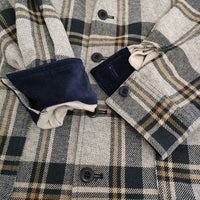 nest Robe コットンヘビーツイルチェックシャツジャケット 01233-1027 定価46200円 23AW グレー レディース ネストローブ【中古】5-0926T♪