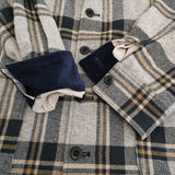 nest Robe コットンヘビーツイルチェックシャツジャケット 01233-1027 定価46200円 23AW グレー レディース ネストローブ【中古】5-0926T♪