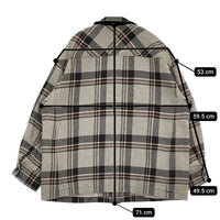 nest Robe コットンヘビーツイルチェックシャツジャケット 01233-1027 定価46200円 23AW グレー レディース ネストローブ【中古】5-0926T♪