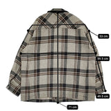 nest Robe コットンヘビーツイルチェックシャツジャケット 01233-1027 定価46200円 23AW グレー レディース ネストローブ【中古】5-0926T♪