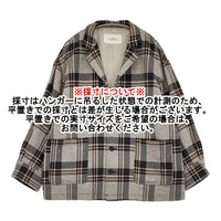 nest Robe コットンヘビーツイルチェックシャツジャケット 01233-1027 定価46200円 23AW グレー レディース ネストローブ【中古】5-0926T♪