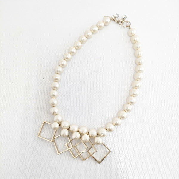 petite robe noire コットンパール アクセサリー ネックレス アイボリー レディース プティローブノアー【中古】5-1108G◎