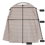 SAINT JAMES バスクシャツ T3 ボーダー 長袖Ｔシャツ カットソー ロンＴ ピンク グレージュ レディース セントジェームス【中古】5-1229M∞