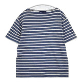 SAINT JAMES コットン ボーダー T4 半袖Ｔシャツ カットソー エクリュ ブルー ユニセックス セントジェームス【中古】6-0425S∞