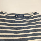 SAINT JAMES コットン ボーダー T4 半袖Ｔシャツ カットソー エクリュ ブルー ユニセックス セントジェームス【中古】6-0425S∞