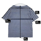 SAINT JAMES コットン ボーダー T4 半袖Ｔシャツ カットソー エクリュ ブルー ユニセックス セントジェームス【中古】6-0425S∞