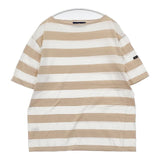 SAINT JAMES コットン ボーダー T4 半袖Ｔシャツ カットソー ベージュ ホワイト レディース セントジェームス【中古】6-0425S∞