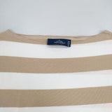 SAINT JAMES コットン ボーダー T4 半袖Ｔシャツ カットソー ベージュ ホワイト レディース セントジェームス【中古】6-0425S∞