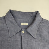 COMOLI S03-02006 ヴィスコースウール オープンカラーシャツ 長袖シャツ ブルー メンズ コモリ【中古】5-1027T∞