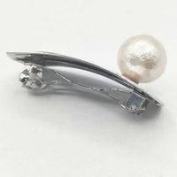 petite robe noire コットンパール ヘアクリップ バレッタ シルバー ベージュ レディース プティローブノアー【中古】5-1012G∞