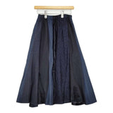 tricot COMME des GARCONS パッチワーク レース ベロア 製品染め ロングスカート AD2005 ネイビー レディース トリココムデギャルソン【中古】5-1020T∞