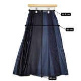 tricot COMME des GARCONS パッチワーク レース ベロア 製品染め ロングスカート AD2005 ネイビー レディース トリココムデギャルソン【中古】5-1020T∞