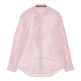 45R/45rpm スビンハケ目フリルブラウス 定価34100円 コットン 比翼ボタン 長袖シャツ ピンク レディース フォーティーファイブアールピーエム【中古】5-1217M∞