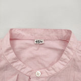 45R/45rpm スビンハケ目フリルブラウス 定価34100円 コットン 比翼ボタン 長袖シャツ ピンク レディース フォーティーファイブアールピーエム【中古】5-1217M∞