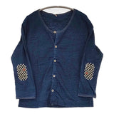 Pal'las Palace 刺繍 インディゴ染め コットン 日本製 カーディガン ネイビー レディース パラスパレス【中古】5-1217M∞