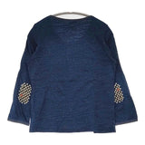 Pal'las Palace 刺繍 インディゴ染め コットン 日本製 カーディガン ネイビー レディース パラスパレス【中古】5-1217M∞