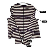 45R/45rpm コットン ボーダー カーディガン パープル ベージュ レディース フォーティーファイブアールピーエム【中古】5-1217M∞