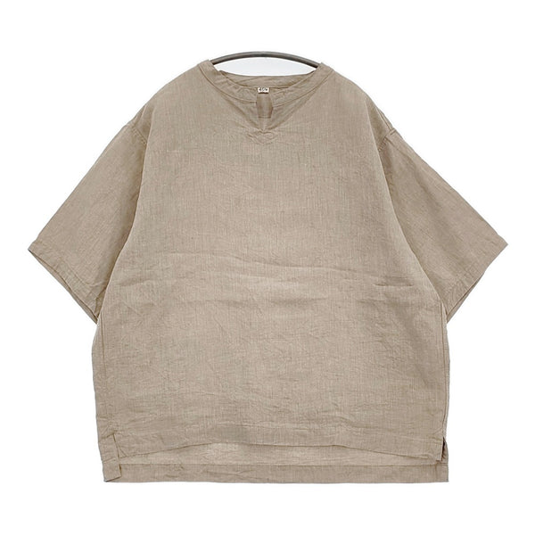 45R/45rpm リネンの908Tシャツ 定価27500円 サイズ2 ブラウス シャツ ベージュ レディース フォーティーファイブアールピーエム【中古】5-0926S♪