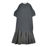 nagonstans flare hem dress フレアヘムドレス M 異素材切り替え ワンピース 23SS グレー レディース ナゴンスタンス【中古】6-0425S∞