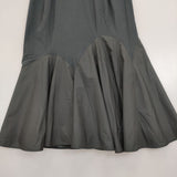 nagonstans flare hem dress フレアヘムドレス M 異素材切り替え ワンピース 23SS グレー レディース ナゴンスタンス【中古】6-0425S∞