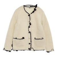 DANIELA GREGIS ハンドニットジャケット 定価418000円 ノーカラージャケット 23AW キナリ レディース ダニエラグレジス【中古】5-0926T♪