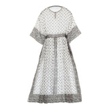 ANTIPAST PRINTED DRESS 定価53900円 POP49 サイズ1 ワンピース 23SS ホワイト グレー レディース アンティパスト【中古】5-0926S♪