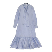 noir kei ninomiya 3H-O014 ボウタイロングワンピース 定価51700円 ワンピース AD2021 ブルー レディース ノワール ケイ ニノミヤ【中古】5-1001M♪