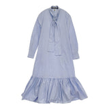noir kei ninomiya 3H-O014 ボウタイロングワンピース 定価51700円 ワンピース AD2021 ブルー レディース ノワール ケイ ニノミヤ【中古】5-1001M♪