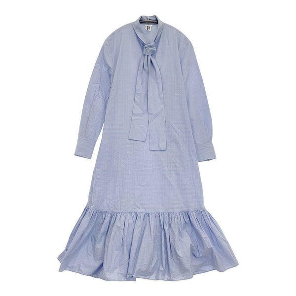 noir kei ninomiya 3H-O014 ボウタイロングワンピース 定価51700円 ワンピース AD2021 ブルー レディース ノワール ケイ ニノミヤ【中古】5-1001M♪