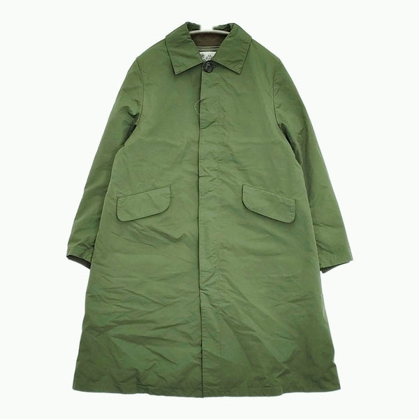 R&D.M.Co- ガーメントダイステンカラーコート XS 定価121000円 ライナージャケット付き カーキ レディース オールドマンズテーラー【中古】5-1031T♪