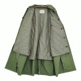 R&D.M.Co- ガーメントダイステンカラーコート XS 定価121000円 ライナージャケット付き カーキ レディース オールドマンズテーラー【中古】5-1031T♪