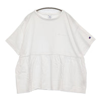 Champion/FREAK'S STORE 別注 フリル切り替えチュニック Tシャツ 25SS ホワイト レディース チャンピオン/フリークスストア【中古】5-0926S♪