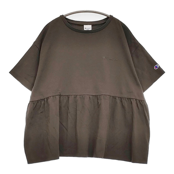 Champion/FREAK'S STORE 別注 フリル切り替えチュニック Tシャツ 25SS Cグレー レディース チャンピオン/フリークスストア【中古】5-0926S♪