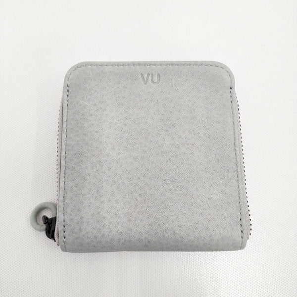 VU PRODUCT zip wallet 定価22000円 二つ折り財布 グリーングレー レディース ヴウプロダクト【中古】5-0926G♪