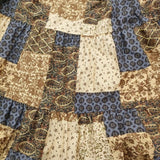 ICHI パッチワーク柄 ロングスカート ベージュ ブラウン レディース イチ【中古】5-1217M∞