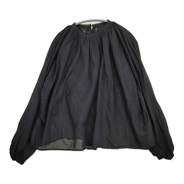 veritecoeur ギャザー レース 定価24200円 ST-193 ブラウス シャツ ブラック レディース ヴェリテクール【中古】5-0926M♪