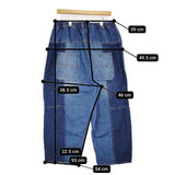 soulberry はぎはぎパネるデニム p4b0158 ワイド デニムパンツ ブルー レディース ソウルベリー【中古】5-1217G∞