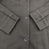 evam eva E163T104 チェスターコート ロングジャケット ウールコットンヘンプ コート カーキ レディース エヴァムエヴァ【中古】5-1020T∞