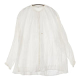 45R/45rpm インドカディのギャザークシュクシュブラウス 定価41800円 長袖シャツ ホワイト レディース フォーティーファイブアールピーエム【中古】5-1217M∞