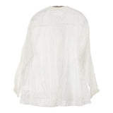 45R/45rpm インドカディのギャザークシュクシュブラウス 定価41800円 長袖シャツ ホワイト レディース フォーティーファイブアールピーエム【中古】5-1217M∞