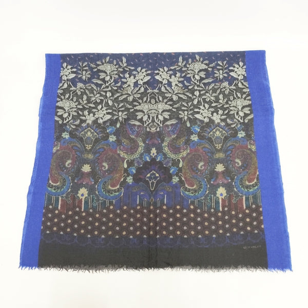 ETRO ペイズリー 花柄 大判 マフラー ストール ブルー 多色 レディース エトロ【中古】5-1006T◎