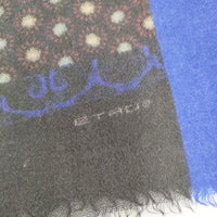 ETRO ペイズリー 花柄 大判 マフラー ストール ブルー 多色 レディース エトロ【中古】5-1006T◎