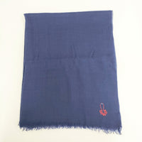 JURGEN LEHL タコ刺繍 マフラー ストール ネイビー レディース ヨーガンレール【中古】5-1006T◎