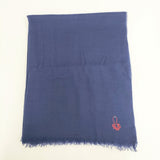 JURGEN LEHL タコ刺繍 マフラー ストール ネイビー レディース ヨーガンレール【中古】5-1006T◎