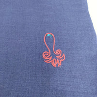 JURGEN LEHL タコ刺繍 マフラー ストール ネイビー レディース ヨーガンレール【中古】5-1006T◎